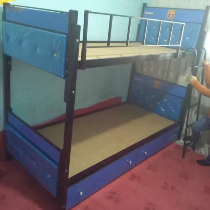 تخت دوطبقه فلزی باکشو دو طبقه ارسال رایگان همراه با کفی و نئوپان دونفره کیفیت ضمانتی