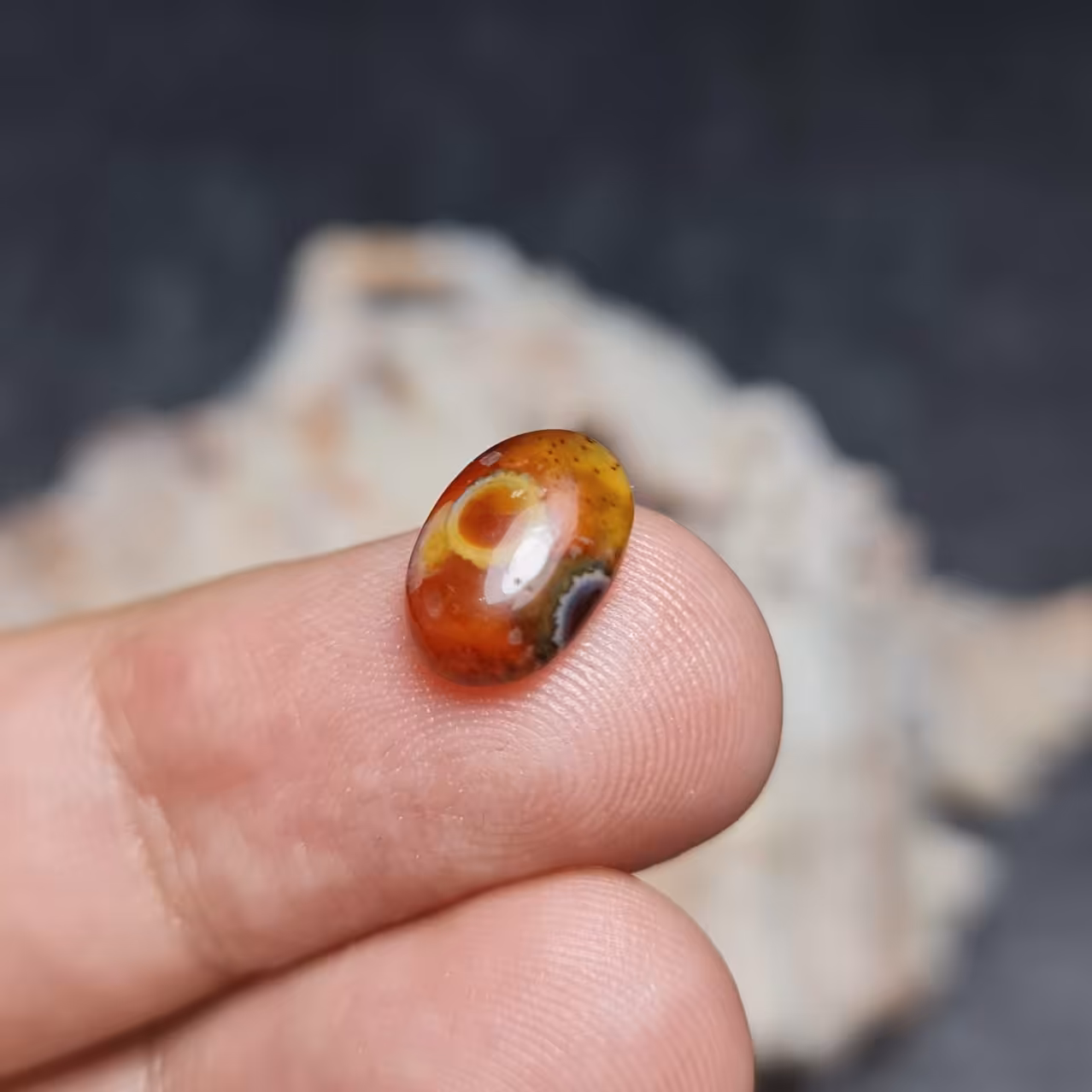  نگین سایز کوچک مینیاتوری فوق العاده زیبای سنگ عقیق باباقوری تک چشم معدنی خراسانی
کد 27952