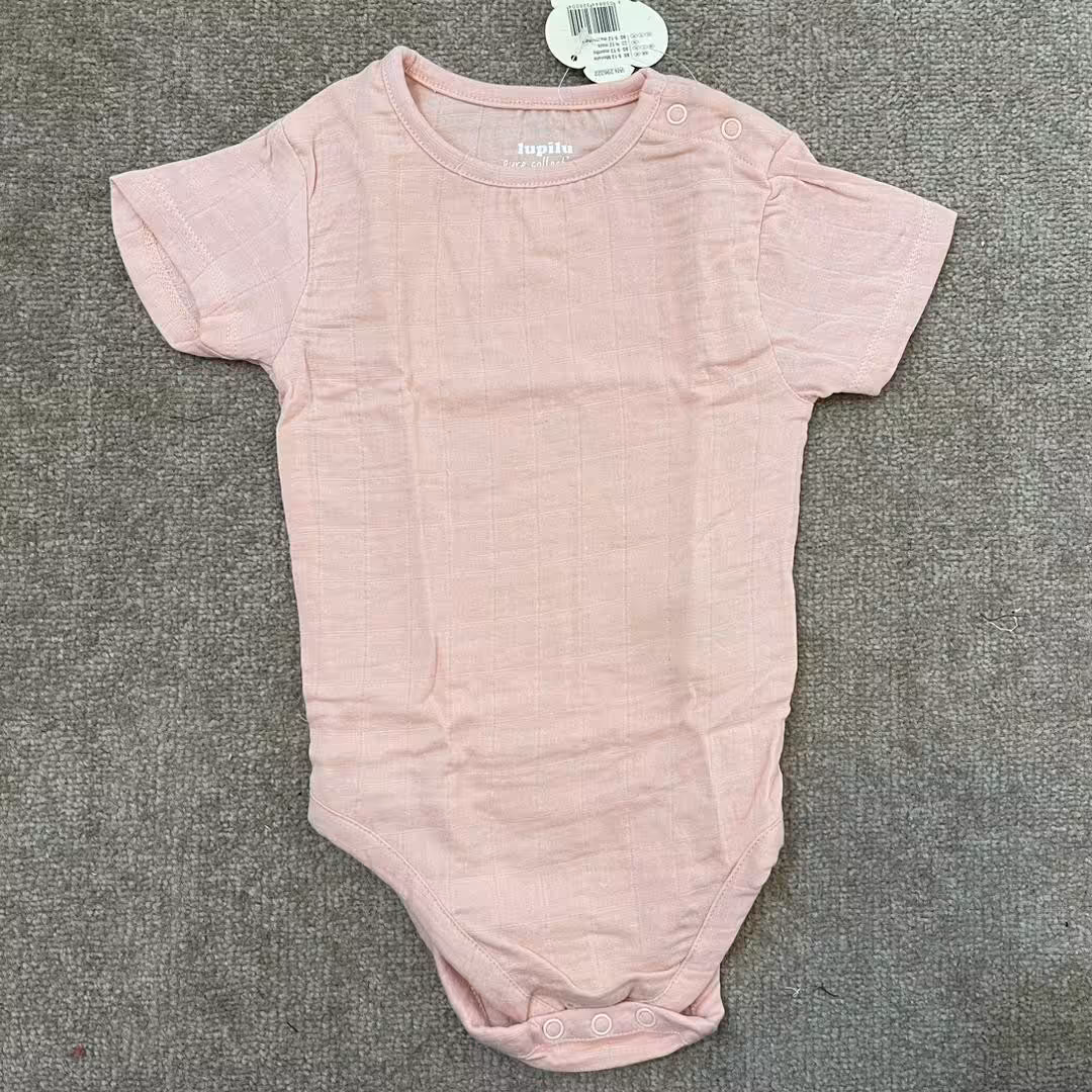 بادی آستین کوتاه نوزادی 9 تا 12 ماه نخ پنبه برند لوپیلو آلمان