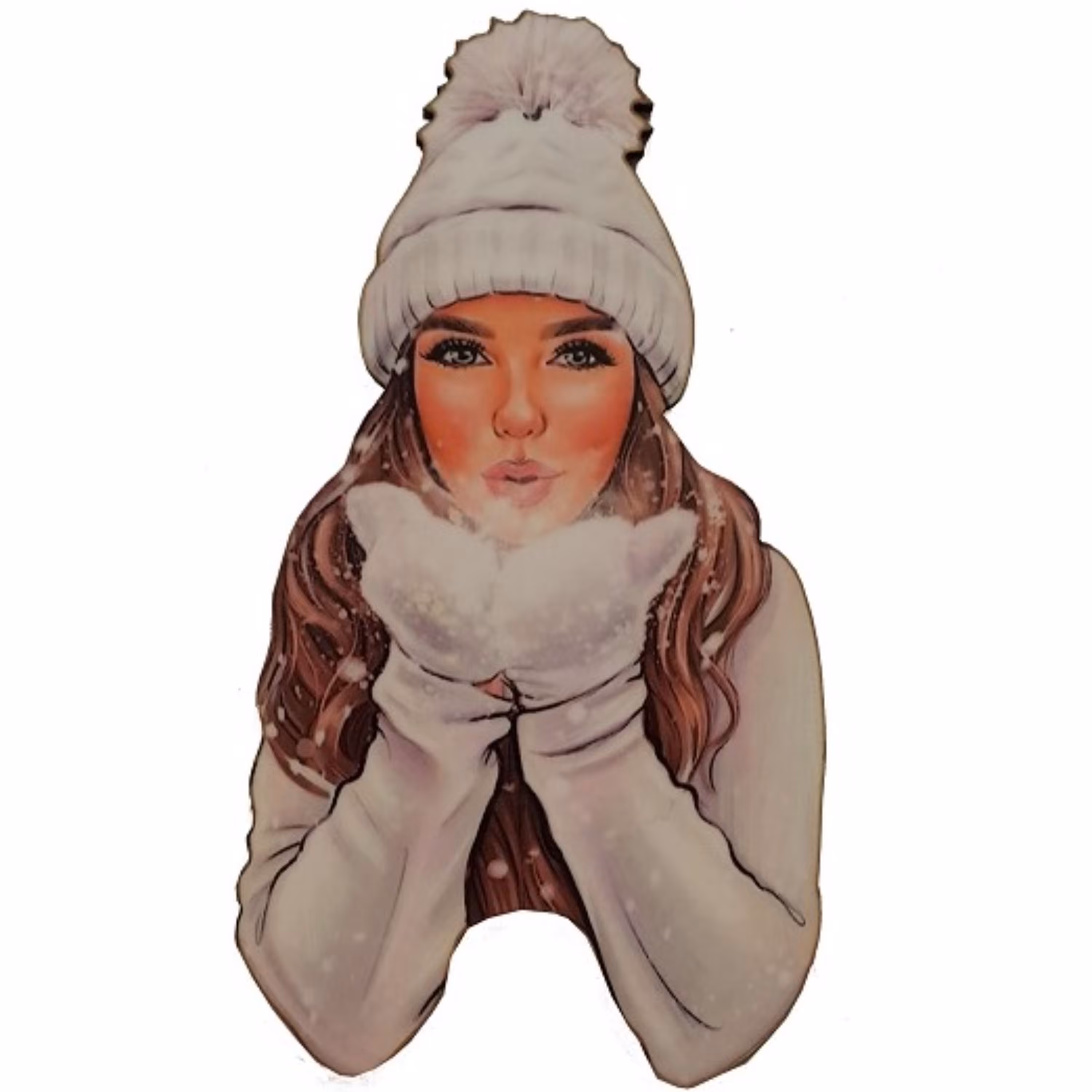 تاپر تزیین کیک بهگز مدل دختر زمستانی مناسب تزیین کیک تولد و مهمانی