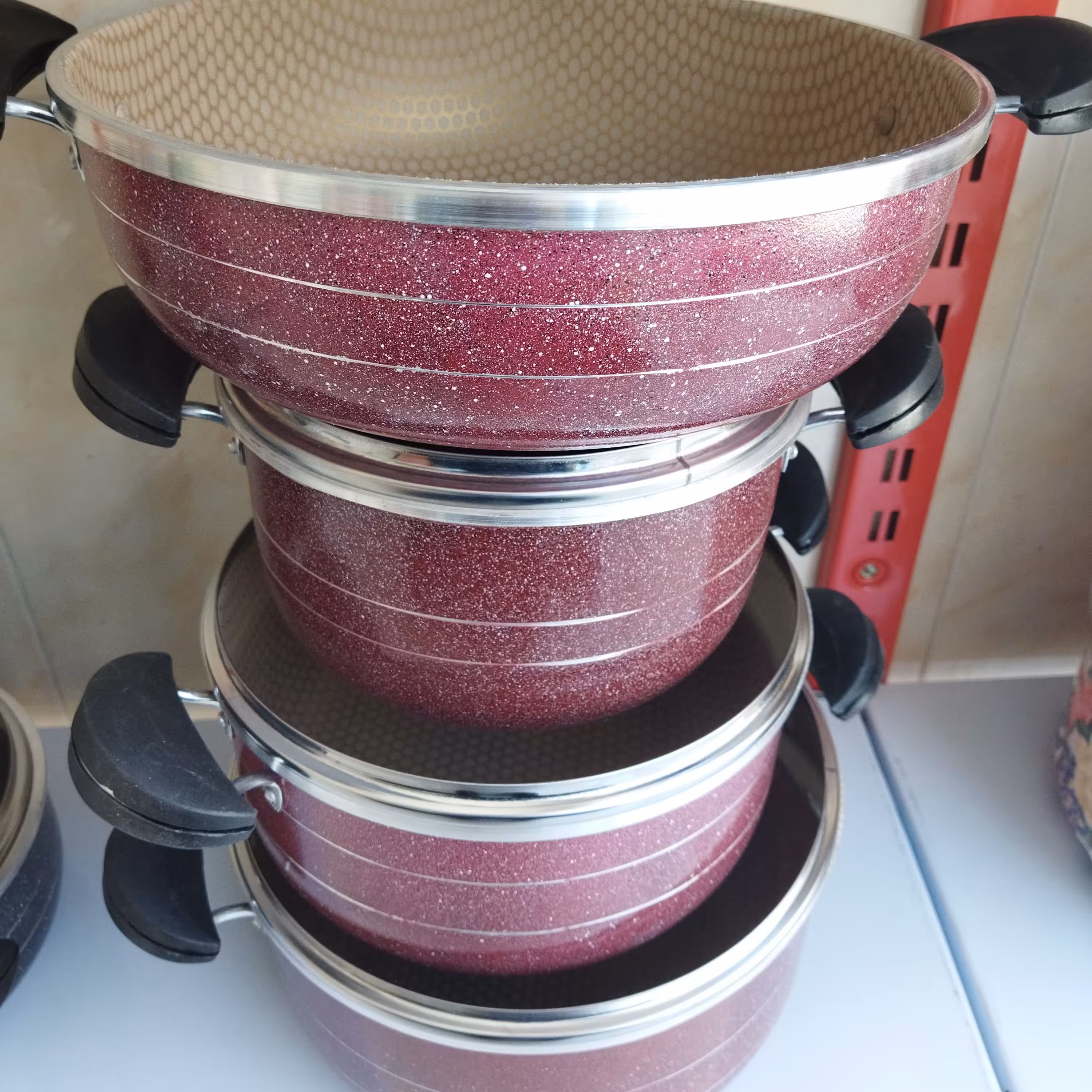 سرویس قابلمه 7پارچه گرانیت داخل کندویی زردیس