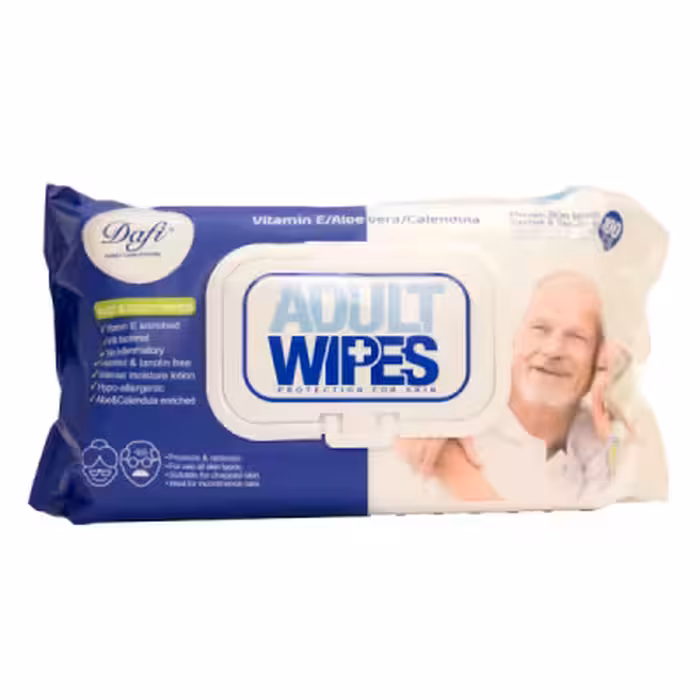 دستمال مرطوب مناسب بزرگسال دافی مدل Adult Wipes بسته 100 عددی