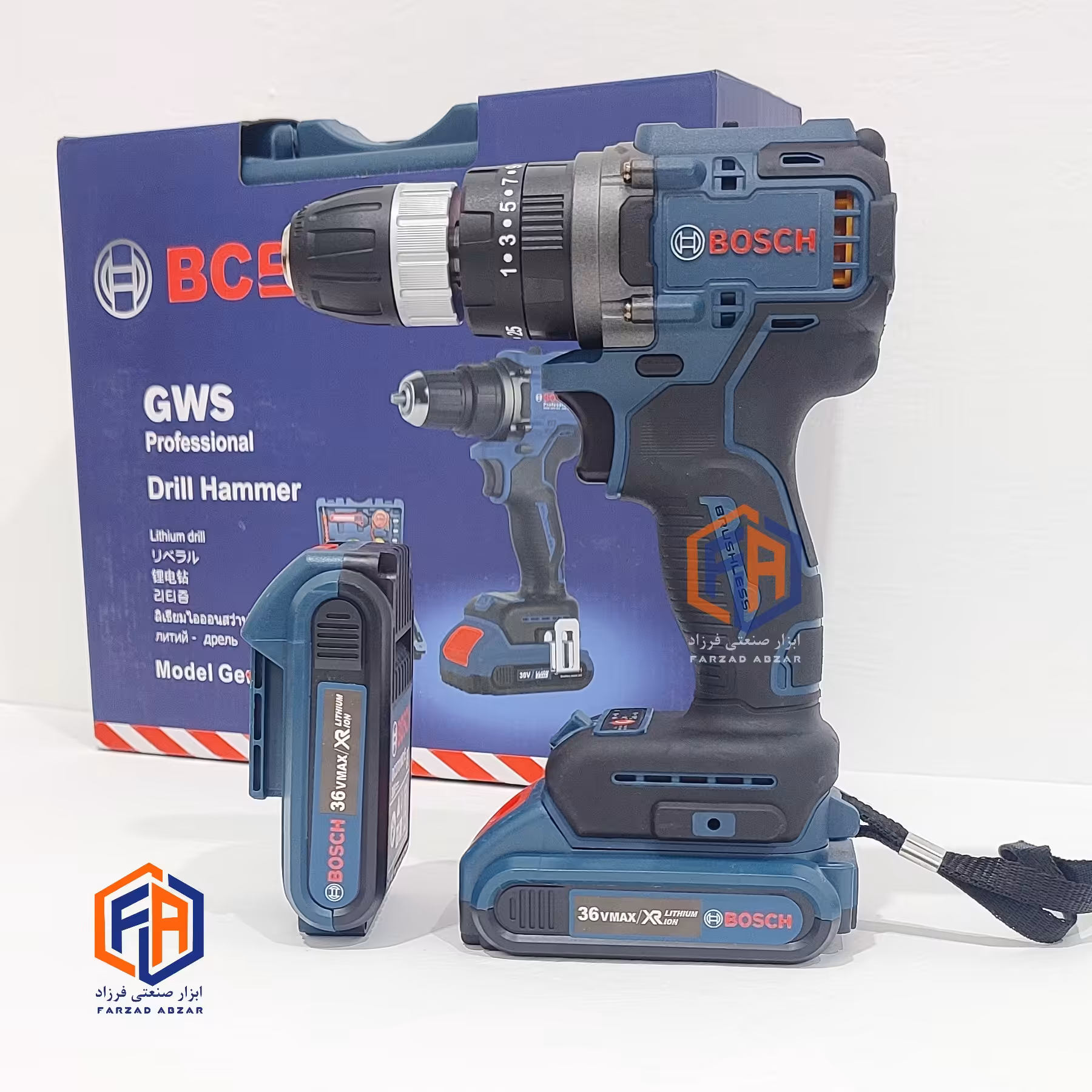 دریل شارژی بوش 36 ولت موتور براشلس مدل  Brushless 36V