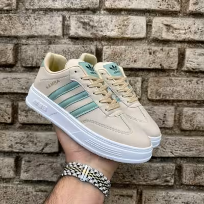 کتانی آدیداس سامبا مشکی سفید کرم لژدار زنانه دخترانه کفش ونس کد59