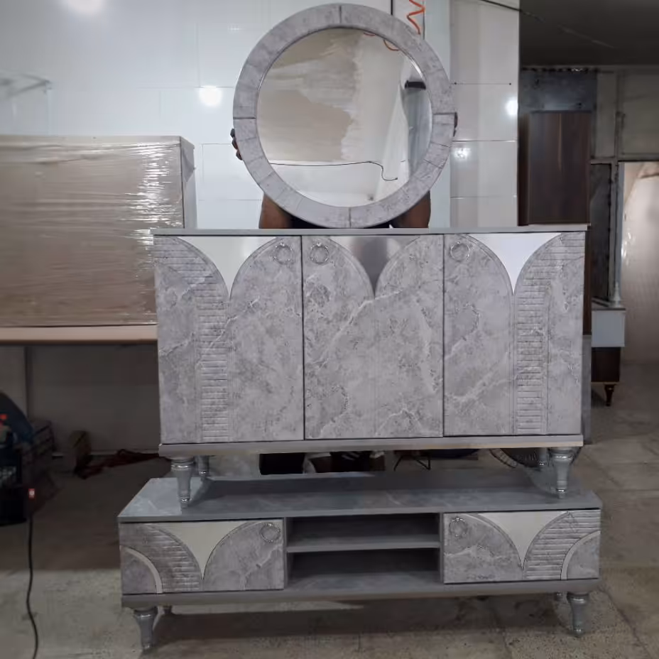 ست کنسول و آیینه و میز ال سی دی با طراحی زیبا و جنس باکیفیت