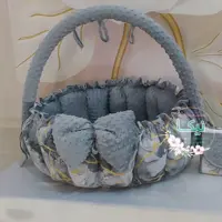 تشک گاردار چندمنظوره سیسمونی نوزادطرح ماربل و مخمل حبابی 