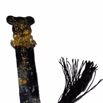 مارک بوک دستساز رزینی مشکی طلایی