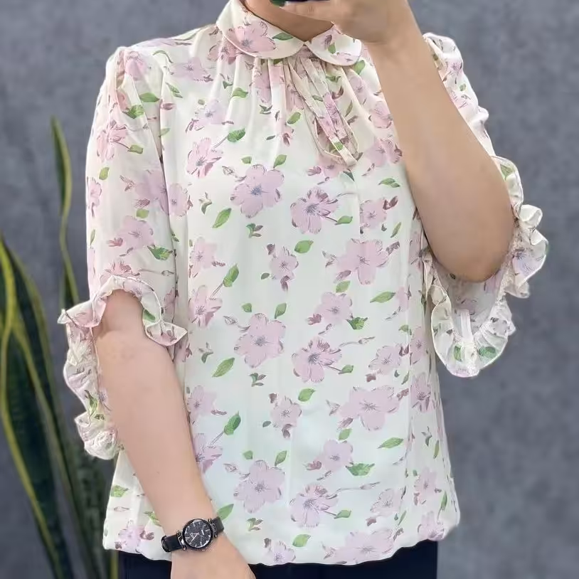 شومیز مجلسی حریر با آستر مدل پیانو