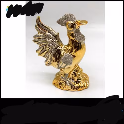 مجسمه دکوری طلایی خروس کوچک باارسال رایگان