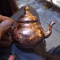 قوری زعفران دم کن طرح دار نانو مسی