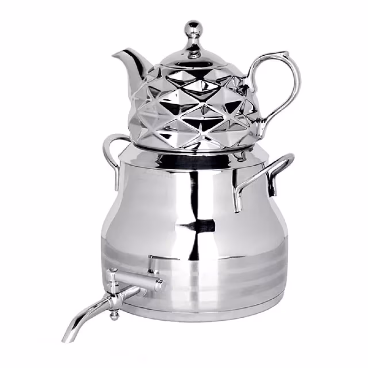 کتری قوری چدنی مدل 1023 کروم ظرفیت 5 لیتر