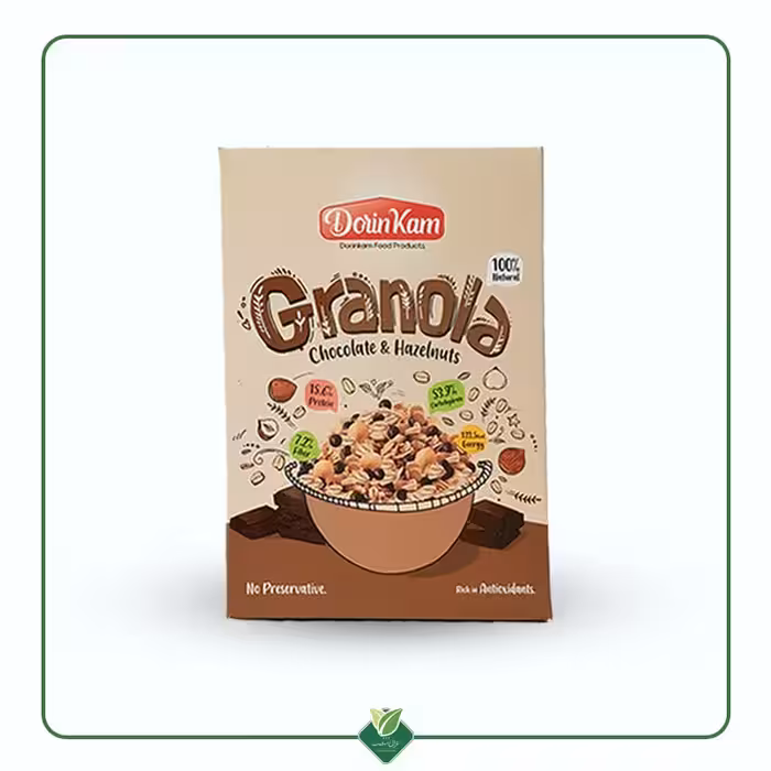 گرانولا حاوی تکه های شکلات و فندق درین کام 300 گرم