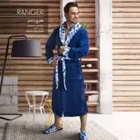 حوله تنپوش پودایران طرح ارتشی رنگ سرمه ای سایز دوایکس لارج(145) 100درصد پنبه