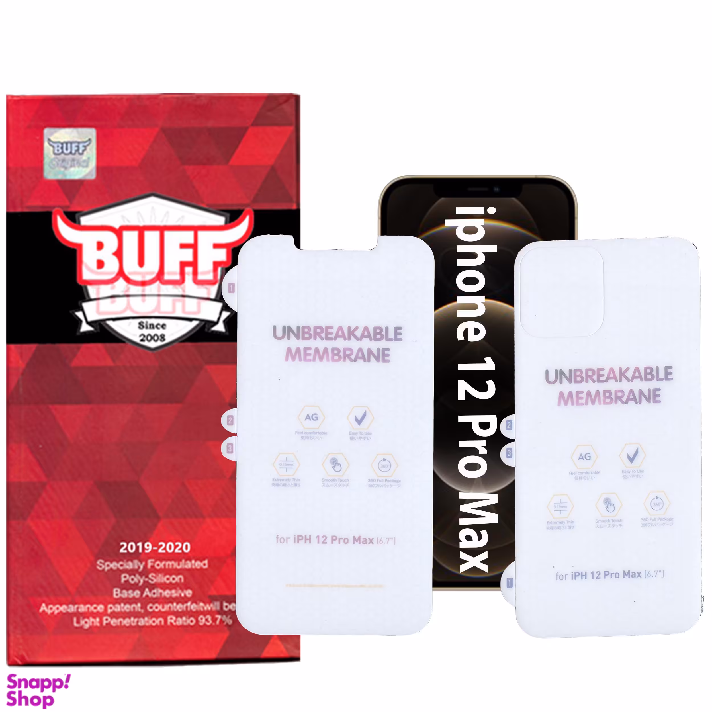 محافظ صفحه نمایش و پشت گوشی مات بوف مدل HgM15 مناسب برای گوشی موبایل اپل iphone 12 Pro Max