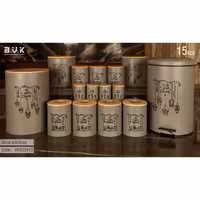 سرویس آشپزخانه 853415 دودی درام 15 پارچه در چوبی بی وی کی 