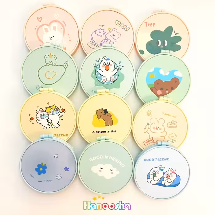 آینه جیبی دایره ای دو طرفه