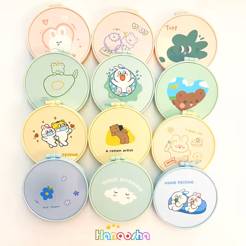 آینه جیبی دایره ای دو طرفه