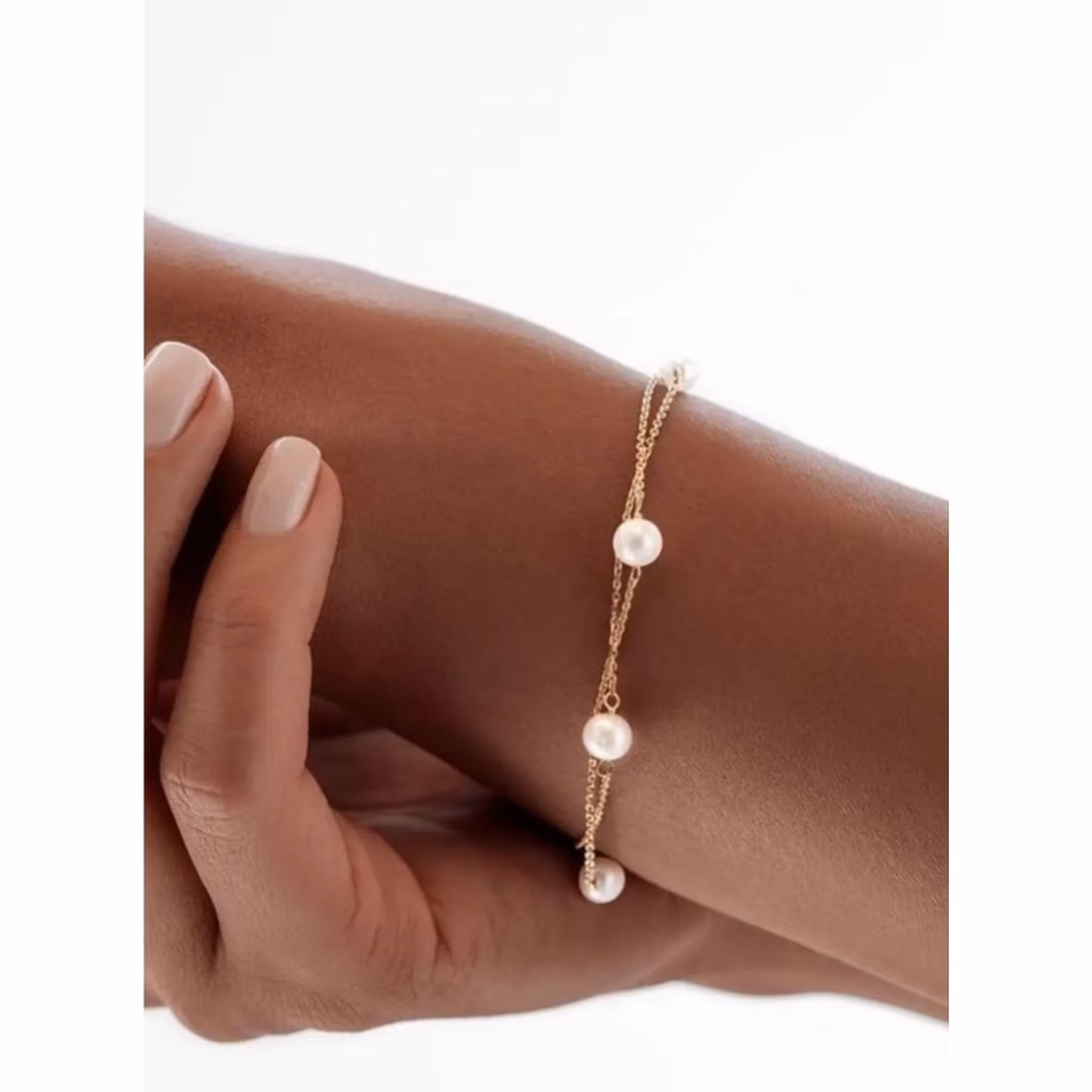 دستبند تک دو ردیفه مرواریدی