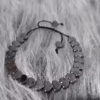 دستبند حدید قلبی دودی رنگ