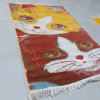 گبه فرش عروسکی طرح گربه ملوس