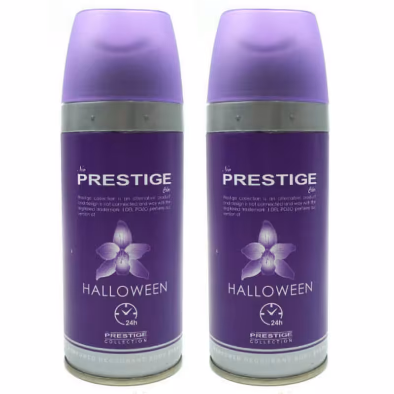 اسپری خوشبو کننده بدن زنانه پرستیژ مدل Halloween حجم 150 میلی لیتر مجموعه 2 عددی