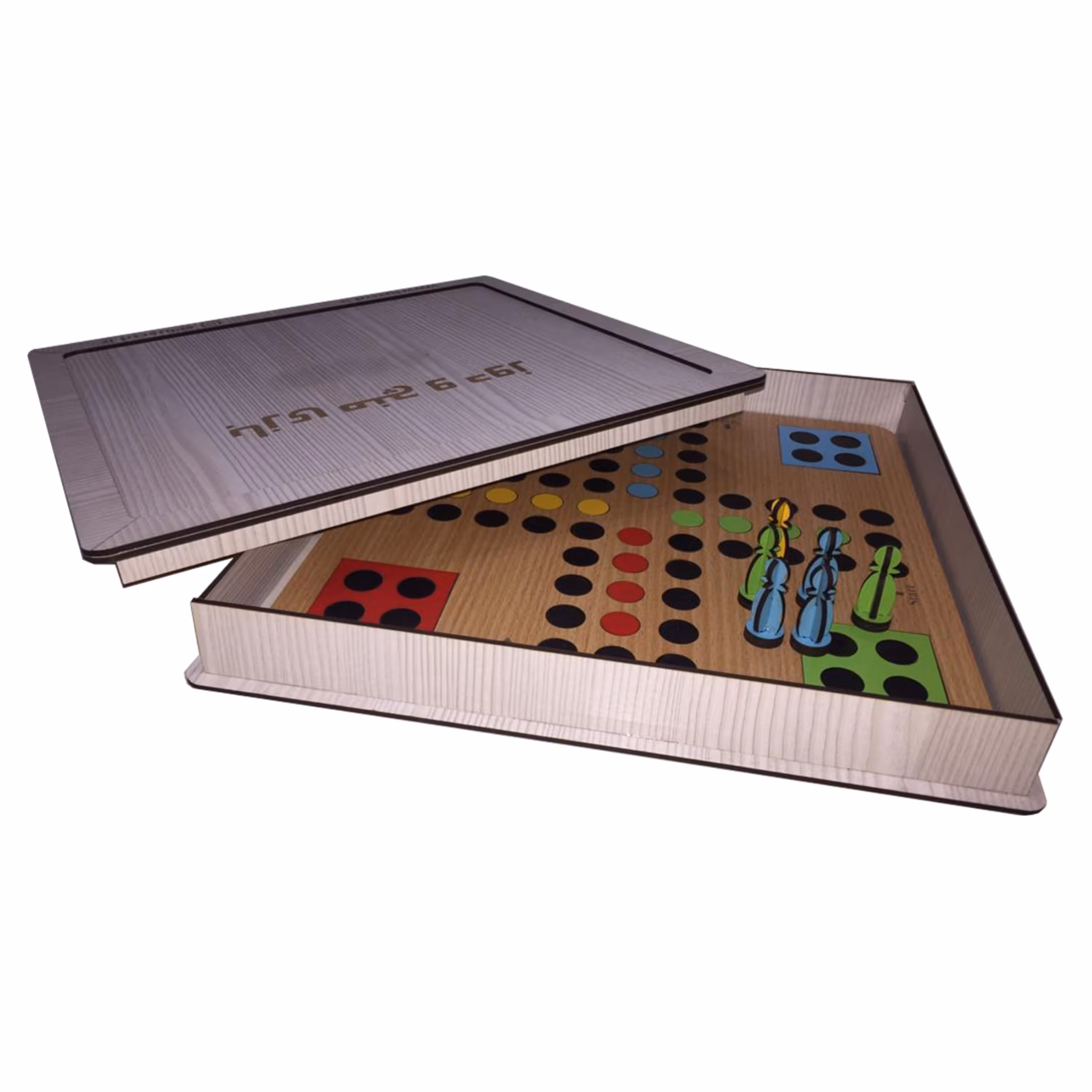بازی منچ و دوز  چوبی با جعبه لوکس چوبی سایز30سانتی متر مدل LC 402