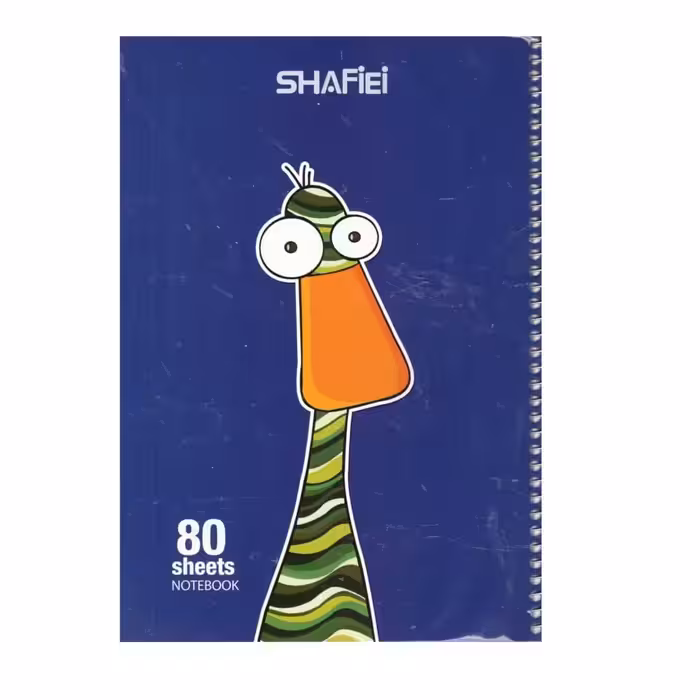 دفتر مشق 80 برگ فانتزی تک فنر  جلد پرسی شفیعی طرح اردک کد112