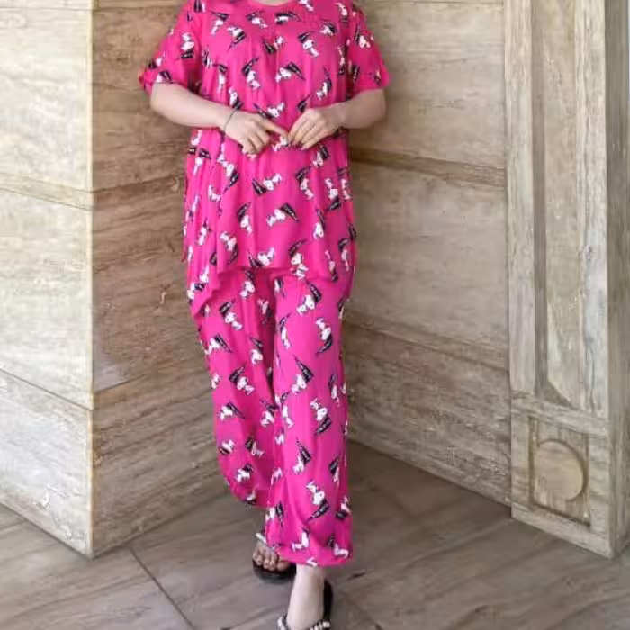 ست بلوز و شلوار نخی بدون ابرفت با جنس عالی