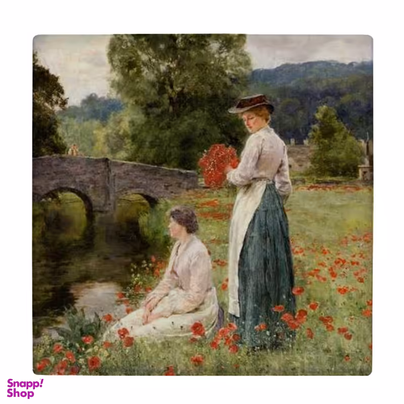 زیر لیوانی طرح دو بانو و دشت گل کد 3888556_2067