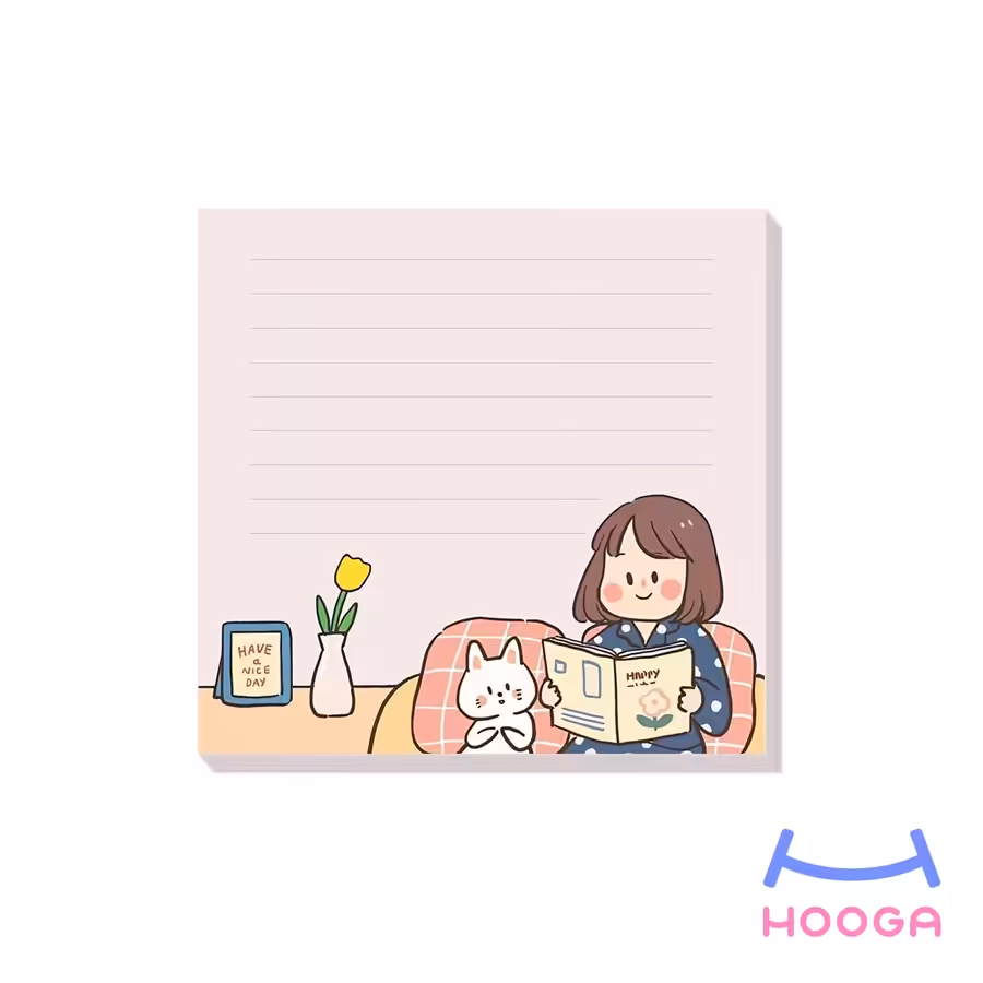 کاغذ یادداشت طرح دختر کتابخون
