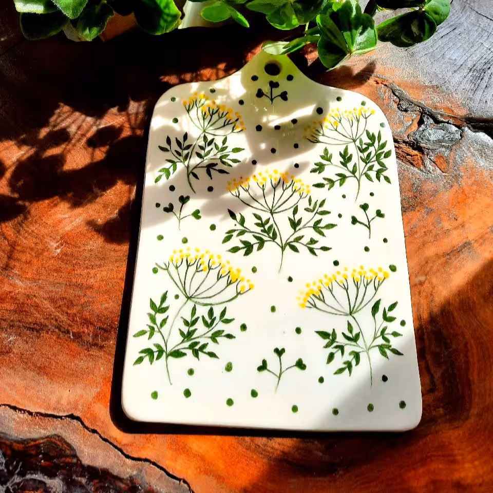 تخته سرو و فنجان قهوه خوری تک نفره سرامیکی