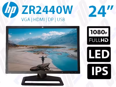 مانیتور HP ZR2440W استوک 24 اینچ W-LED FHD e-IPS sRGB 96% HDMI 6ms