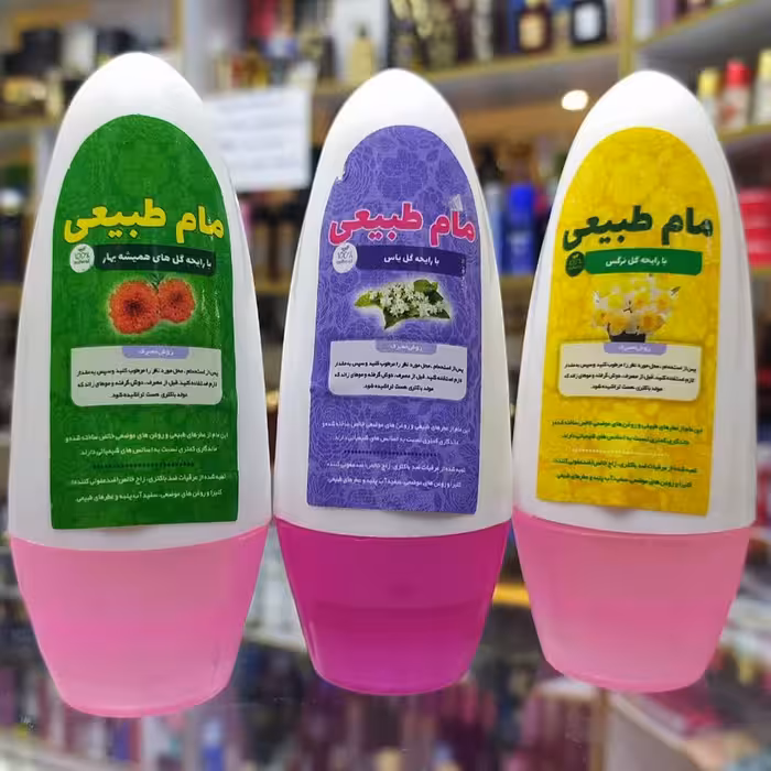 مام رولی طبیعی در 3 رایحه گل نرگس یاس و همیشه بهار