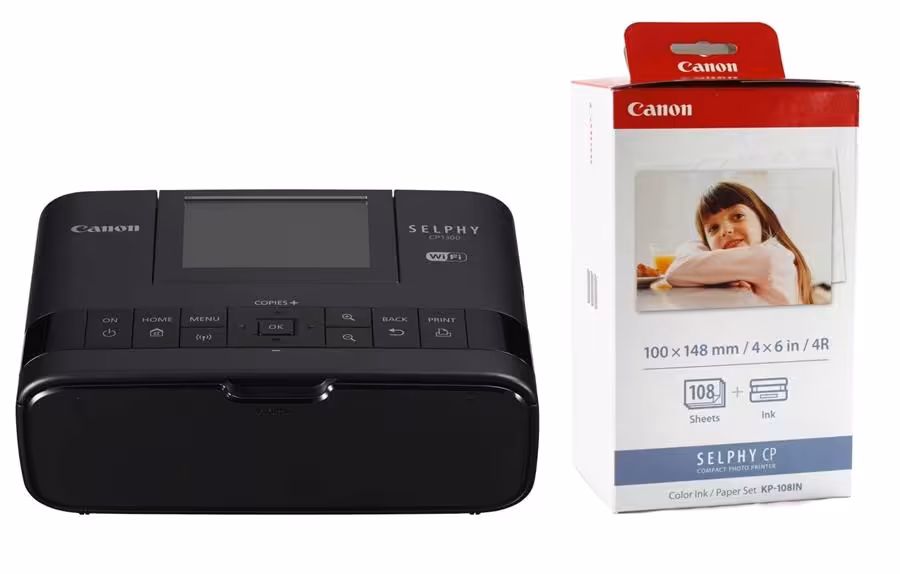 پرینتر چاپ عکس بی سیم کانن مدل SELPHY CP1300 به همراه 1 عدد کارتریج کانن مدل KP-108