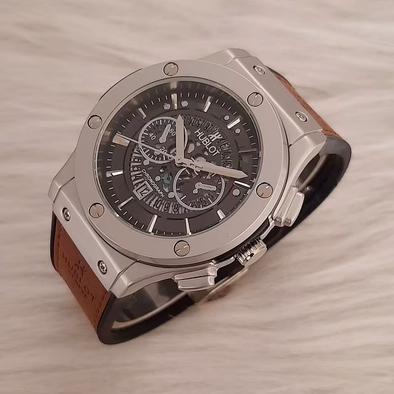 ساعت مچی مردانه تک موتوره طرح اتومات هابلوت شهرساعت نگین مشهد