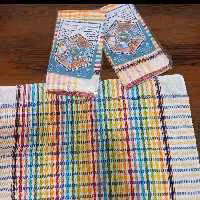 دستمال تنظیف یزدی رامش طرح رنگارنگ ابعاد 50 در  50