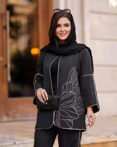 مانتو شلوار زنانه کرپ مدل پرشیا مجلسی شقایق