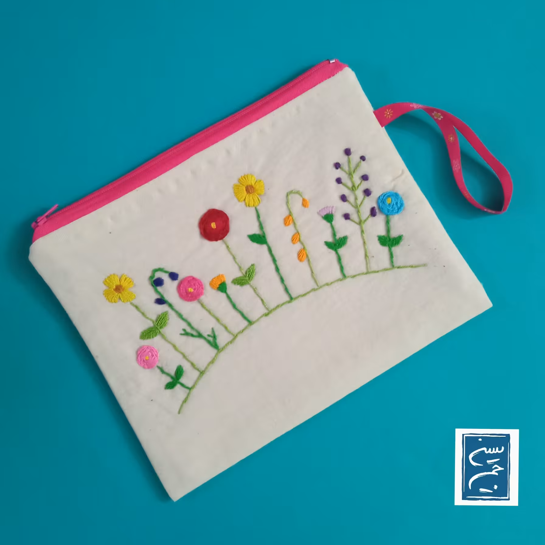 جامدادی پارچه ای طرح گل گلی