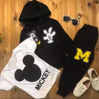 ست سه تکه تیشرت سوییشرت شلوار اسپرت میکی