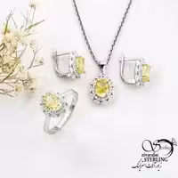 نیمست نقره سنگ سیترین عیار925 کد 18084