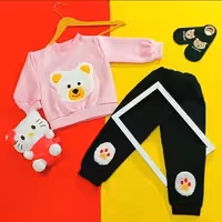 ست بلوز شلوار اسپرت دختر و پسر سایز 45 و 50 و 55 (جنس سوئیت  پشت غواصی گرم بالا درجه یک)