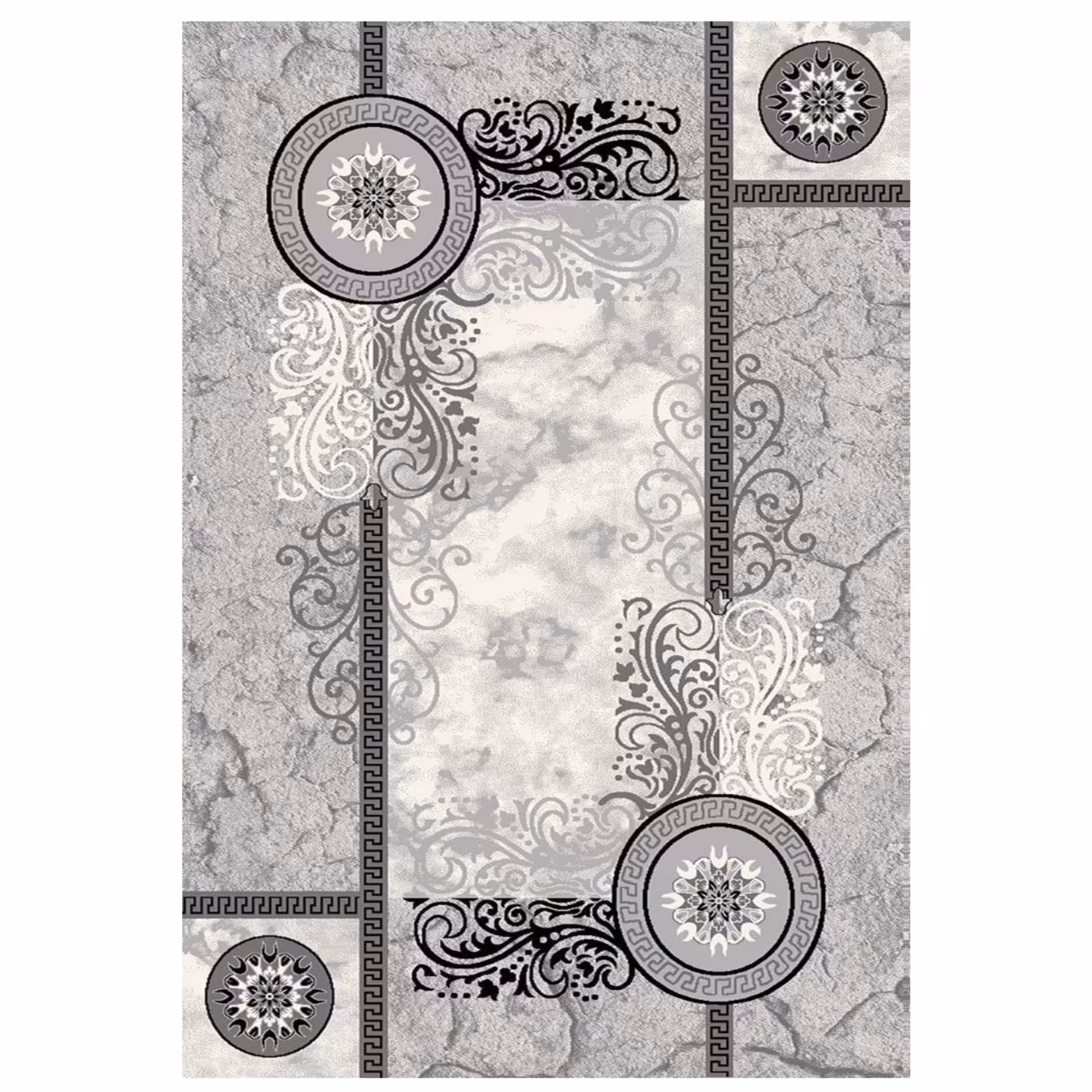 فرش 320 شانه ساوین طرح 4010 رنگ نقره ای سایز 2 در 3