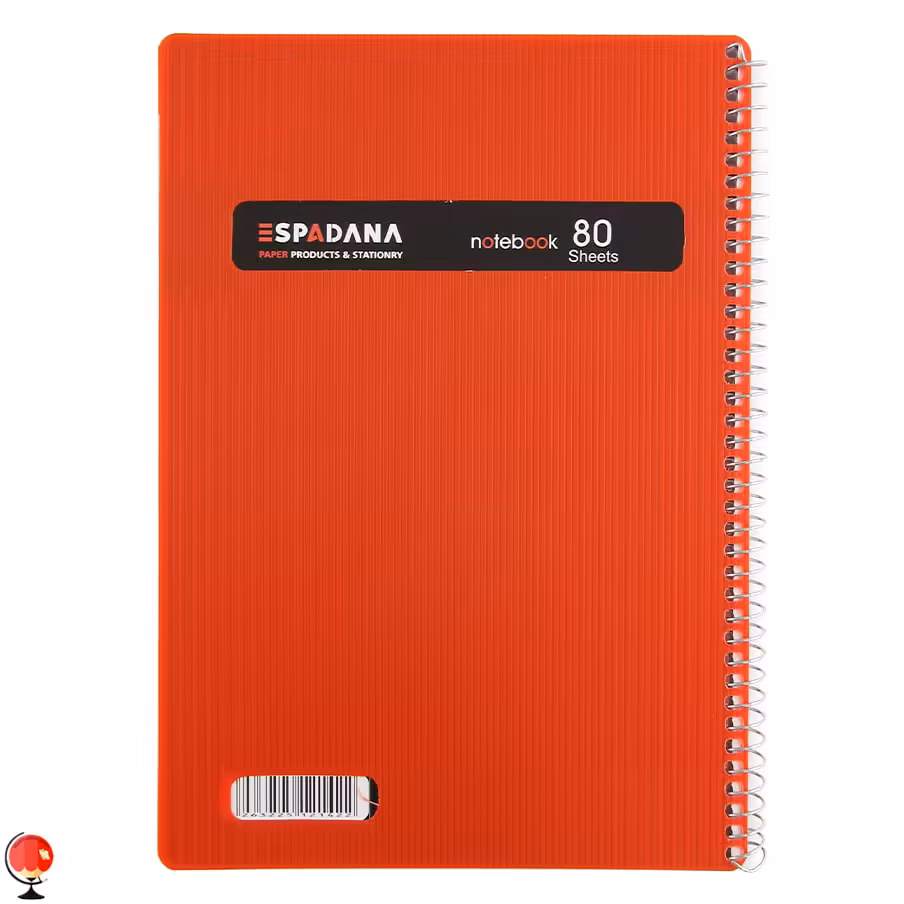 دفتر مشق 80 برگ سیمی جلد طلقی رنگی اسپادانا قرمز