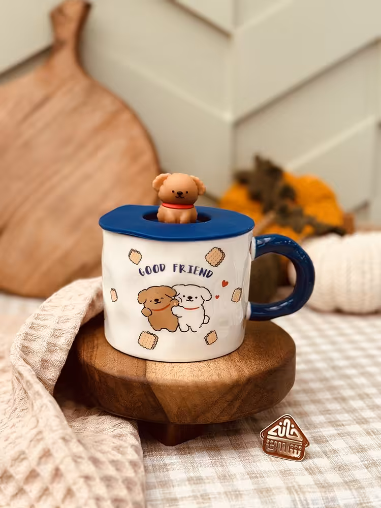 ماگ سگ کیوت درب سیلیکونی کد001111