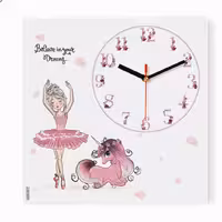 ساعت دیواری اتاق کودک طرح یونیکورن و بالرین کد 2190