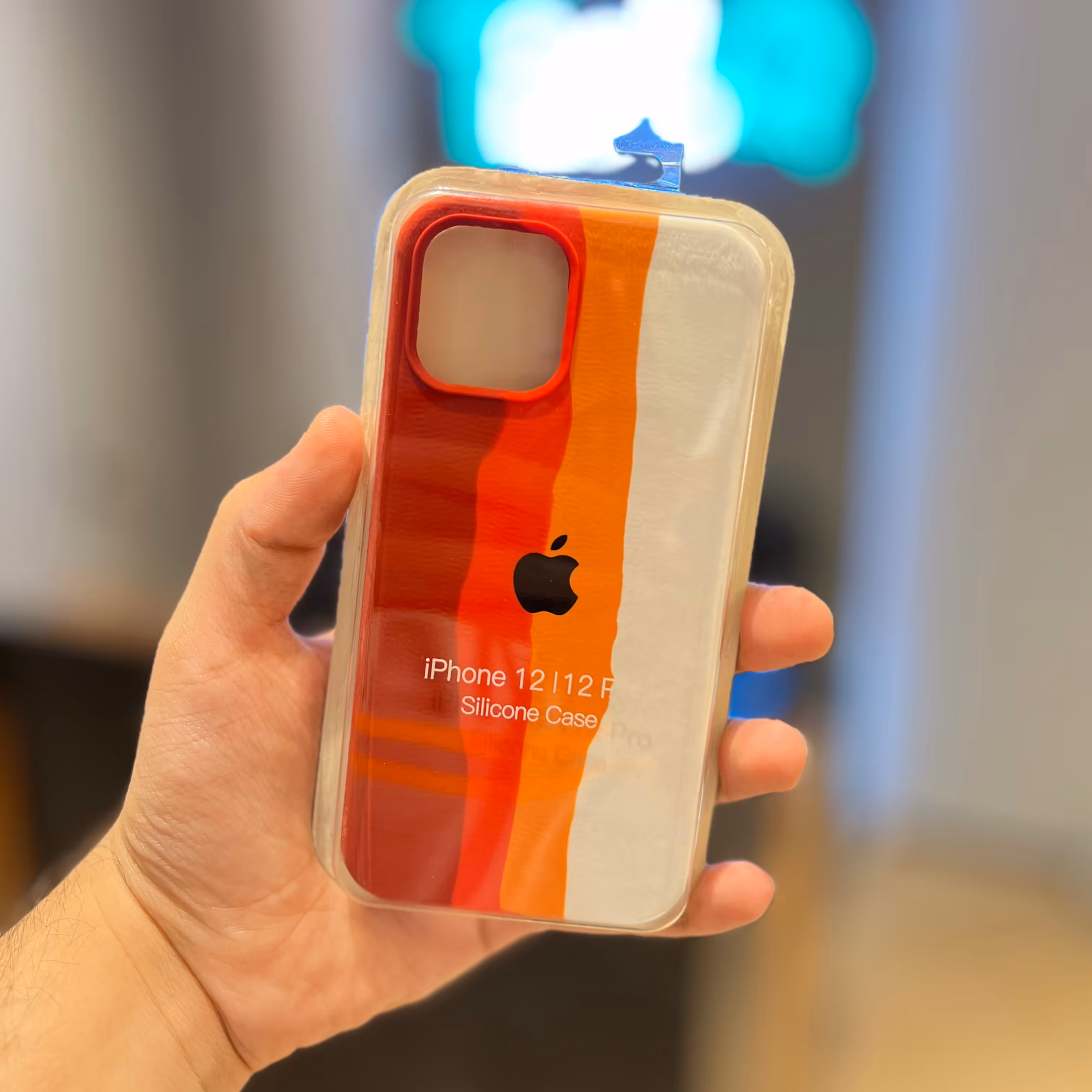قاب آیفون 12 پرو سیلیکونی اصلی مدل آبرنگی قرمز