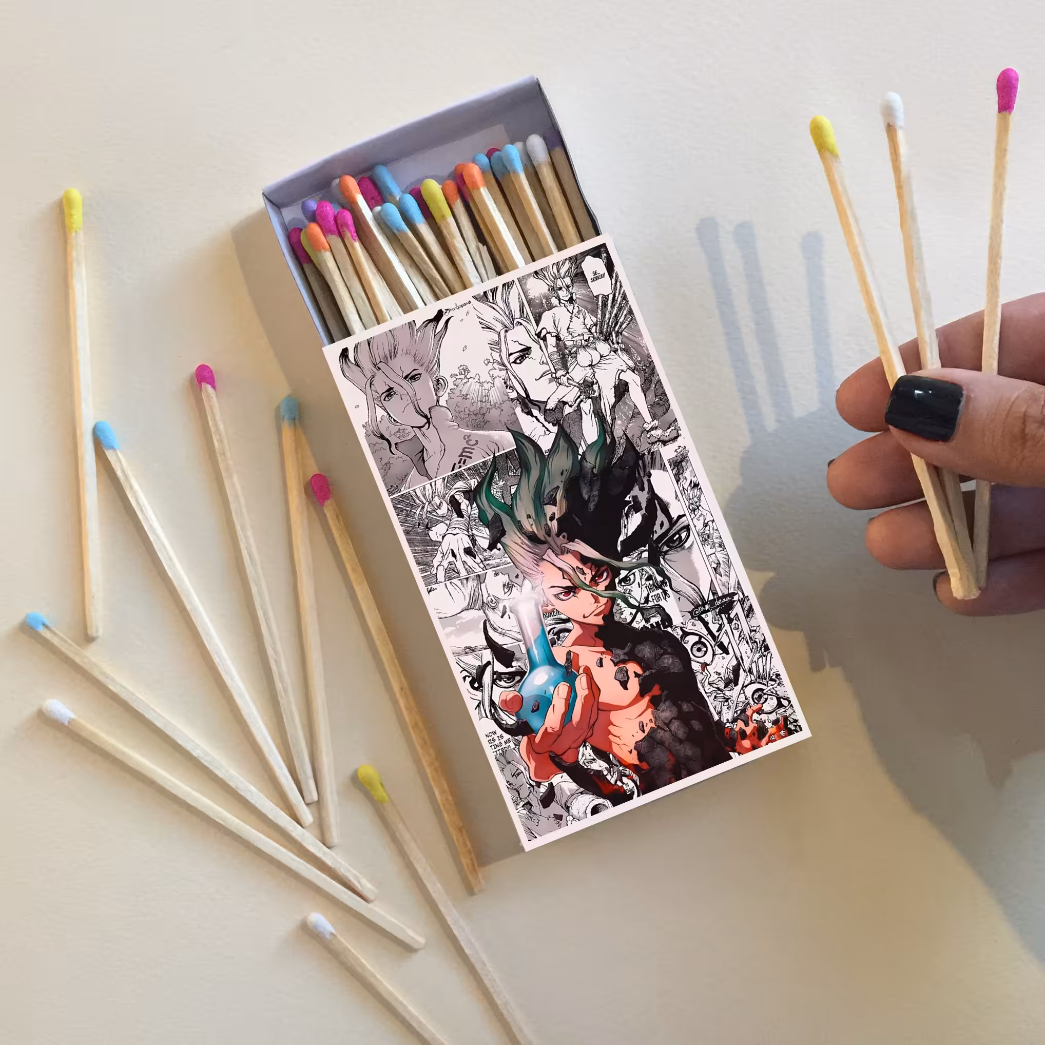 کبریت 10 سانتیمتری طرح انیمه سریالی محبوب dr stone