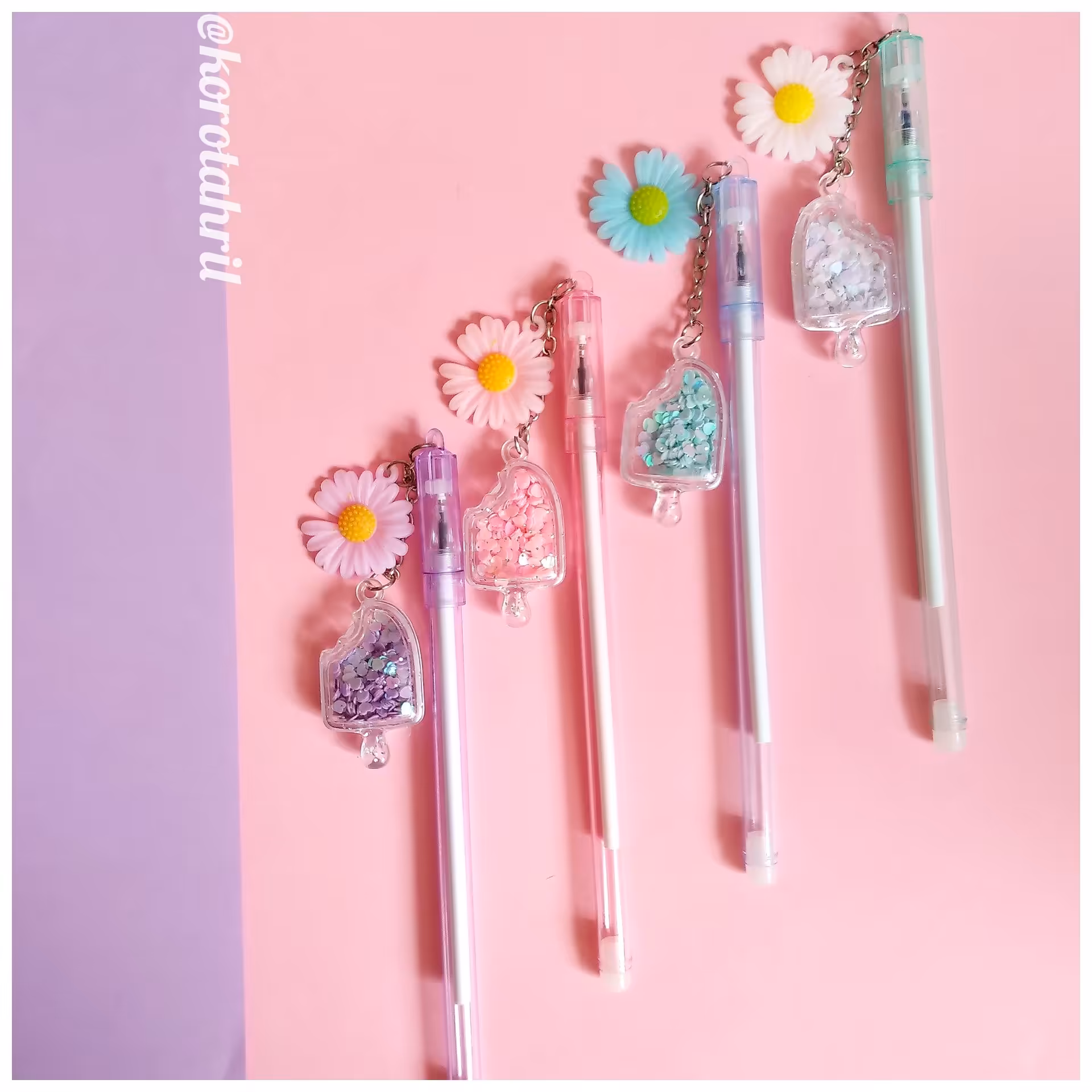 رواننویس با آویز بابونه و بستنی