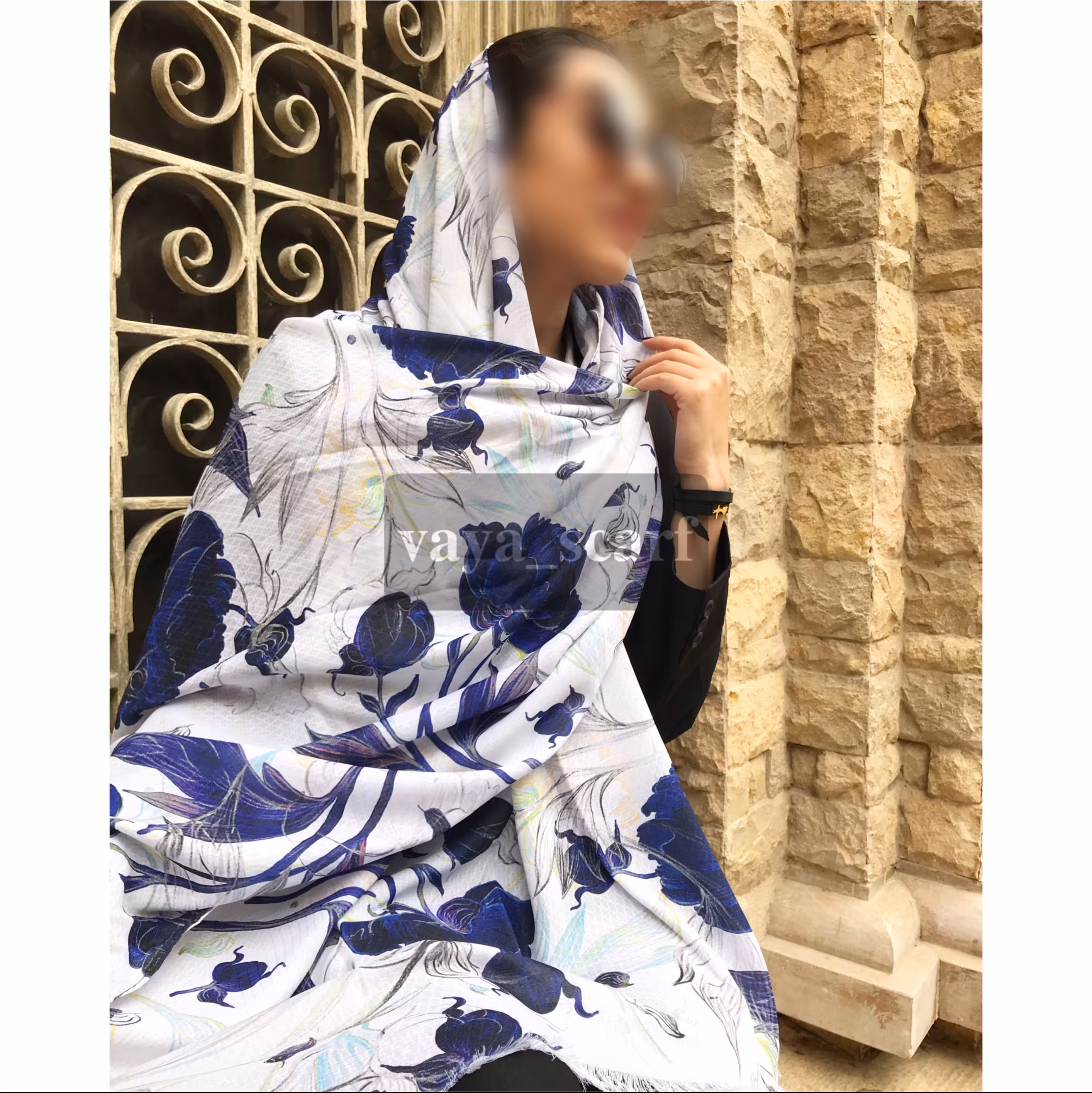 شال نخی خنک بافت برجسته (قواره 70  190 سانت )