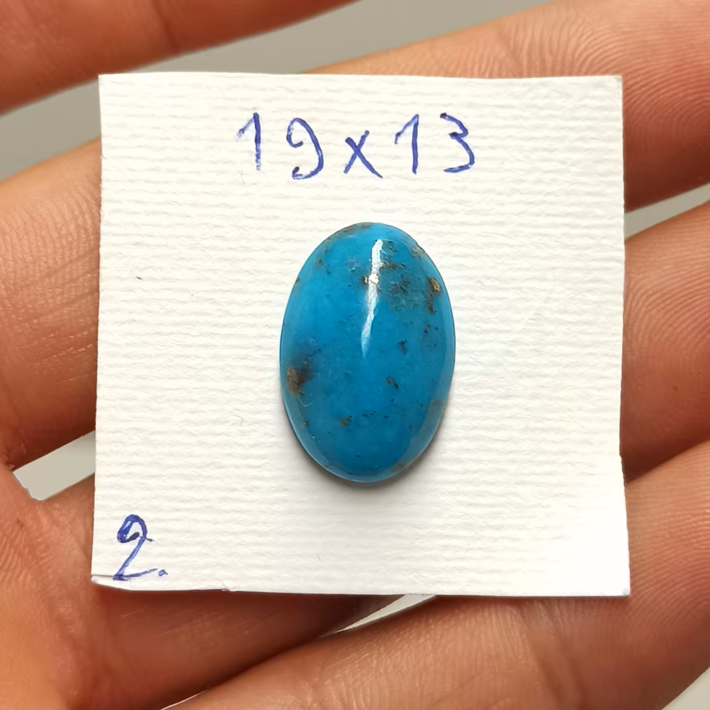 نگین فیروزه طبیعی مقاوم شده سایز متوسط